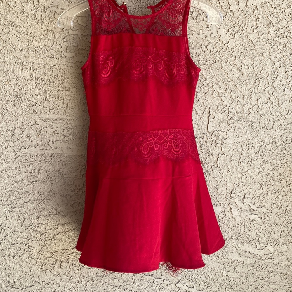 GB girls. Red dress with lace trim size 10 in perfect condition